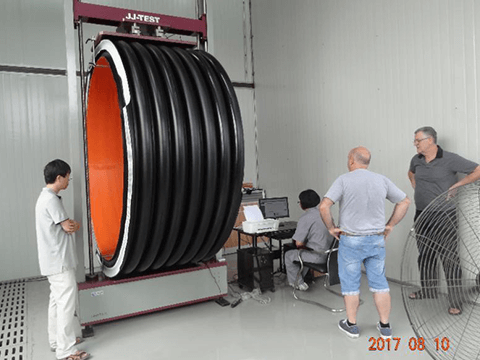 Client in Serbia, DN300-DN4000 HDPE/PP Spiral Profiles Pipe Production Line