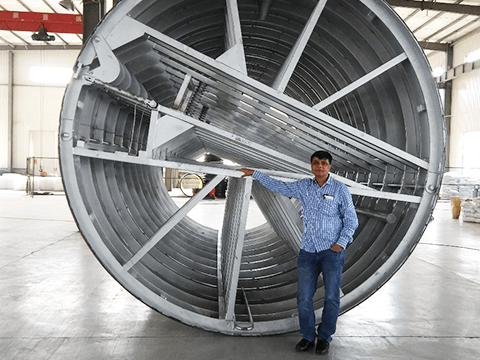 Client in India, DN300-DN4000 HDPE/PP Seamless Spiral Wounded Tank Production Line
